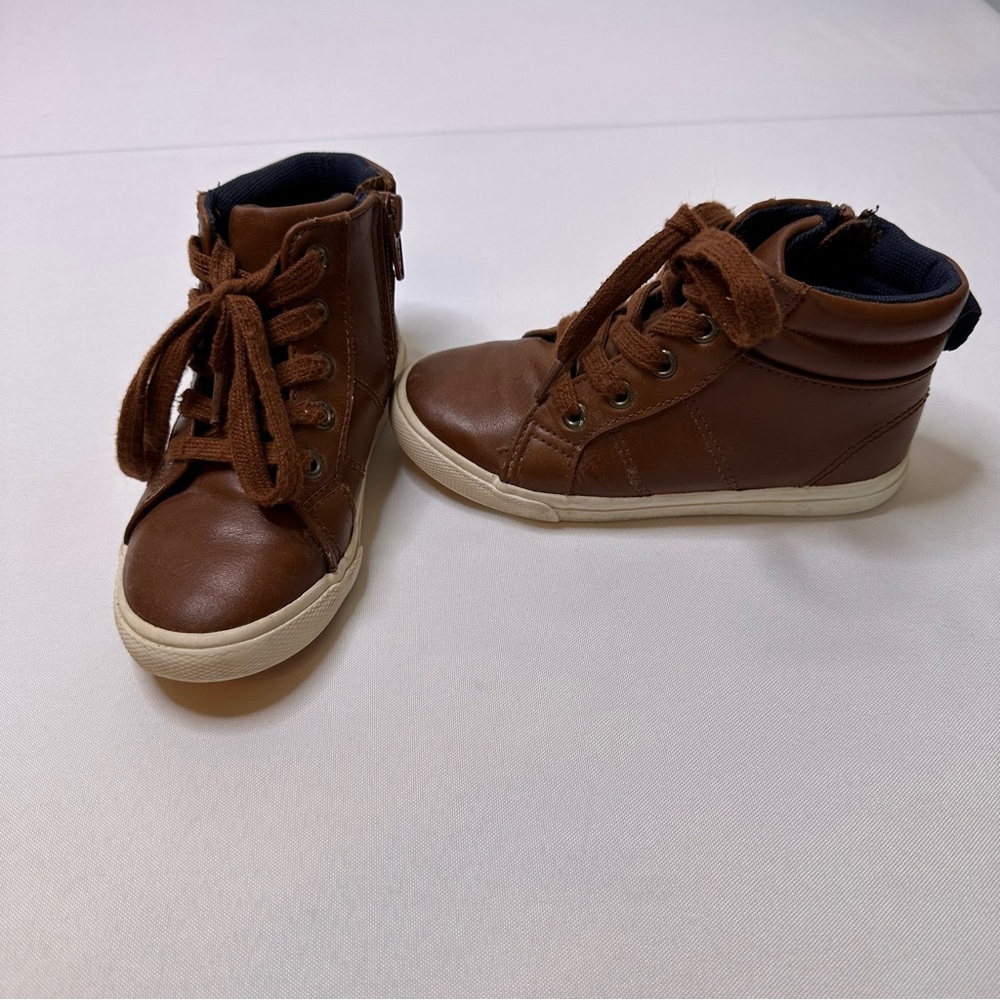 Cat and Jack Toddler Brown Zipper Boots Shoes Size 10